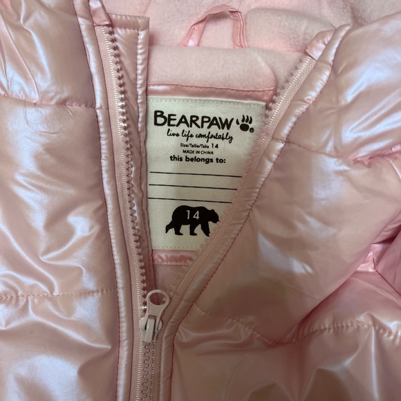 BearPaw Light Pink Kids Puffer Coat - Picture 3 of 6
